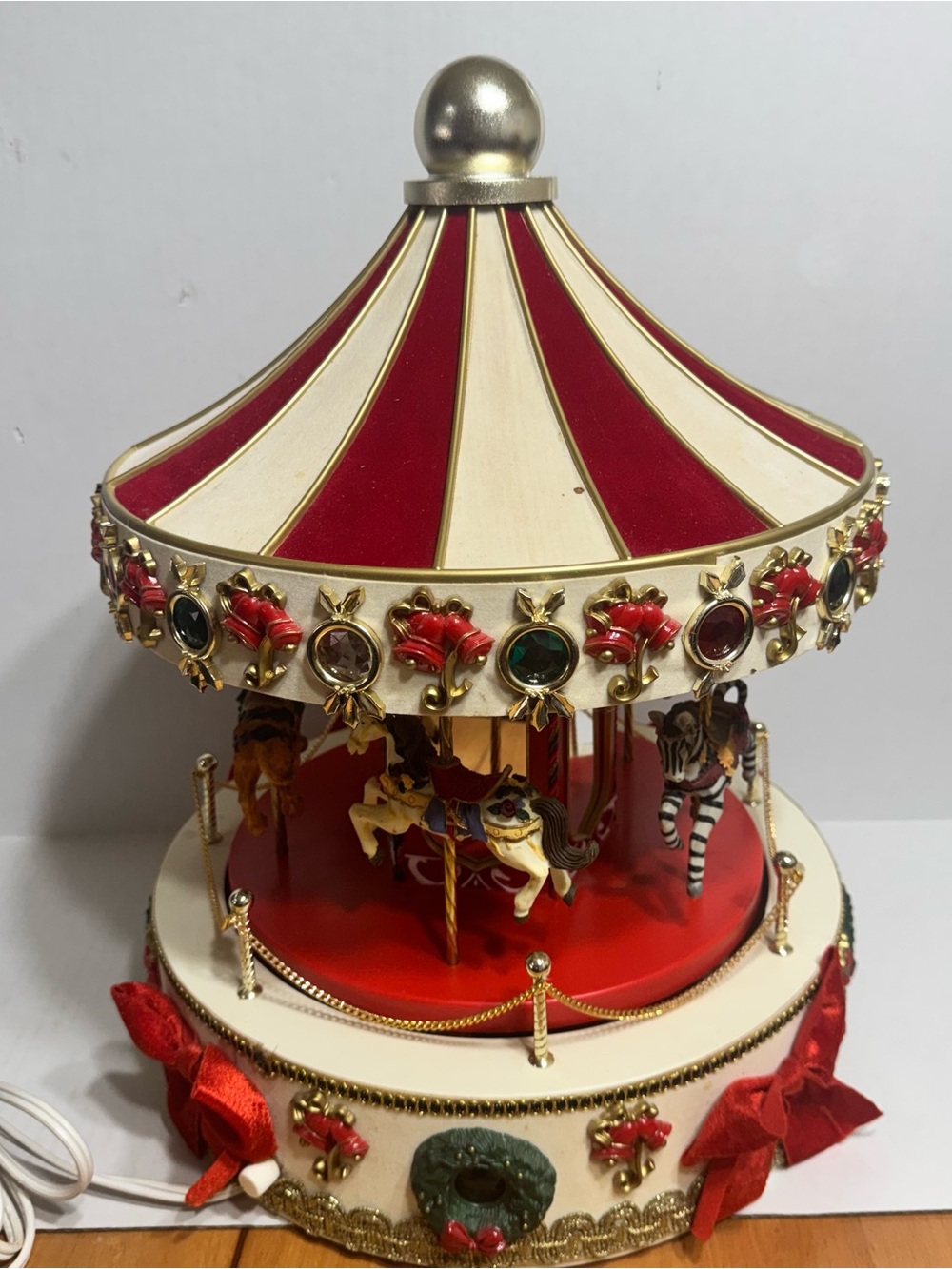 Vintage 1995 Holiday Workshop 16" Christmas Carousel Animated Musical Lighted
